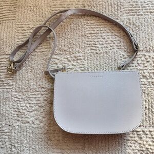 Lo & Sons Light Grey Leather Waverly Bag